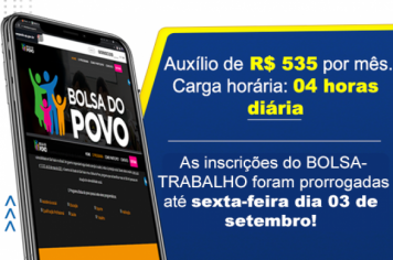 Inscrições prorrogadas Bolsa-Trabalho 