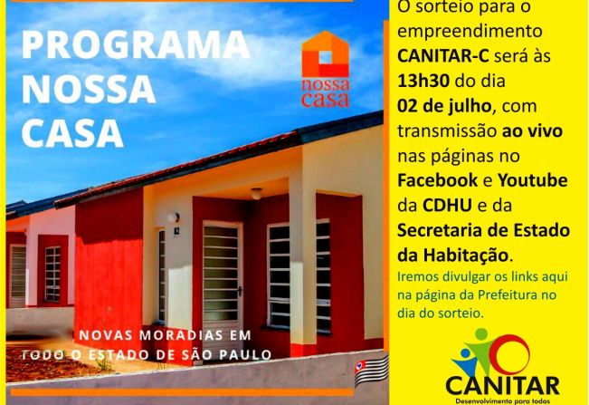 Sorteio das casas do CDHU Canitar-C
