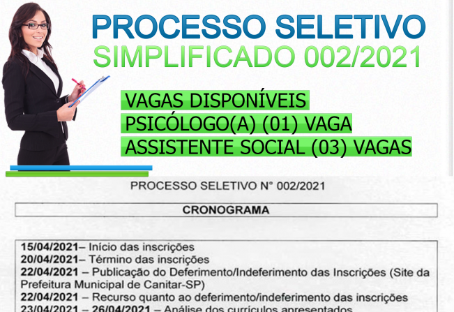 PROCESSO SELETIVO SIMPLIFICADO 002/2021