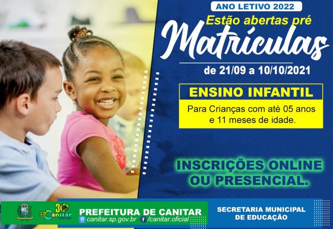 Abertura de Pré-matrícula e Intenção de Vagas para Educação Infantil no Município.